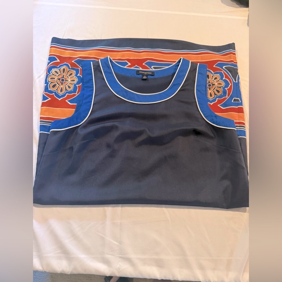 Banana Republic Navy Blue Colorblock Border Print Dress – Size 10 NWOT - Picture 6 of 13